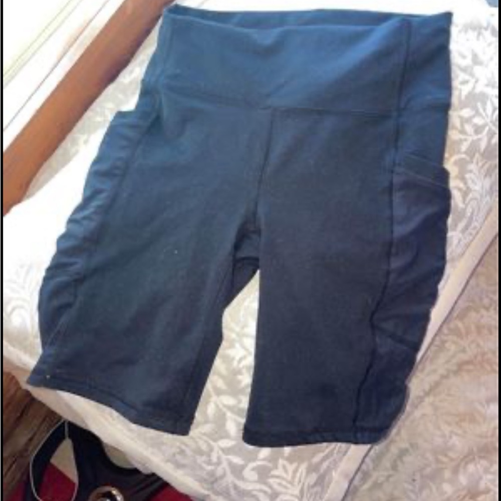 Black fabletics biker shorts